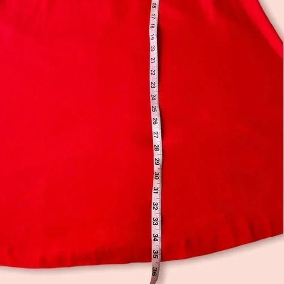 Winser London Flared Bow Detail Midi Dress Red - Picture 7 of 14